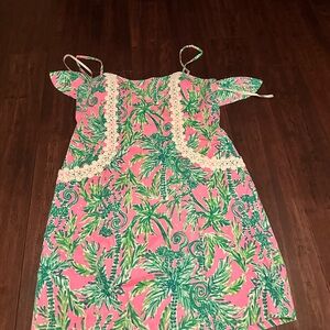Lilly Pulitzer Pink and Green Tropical Dress